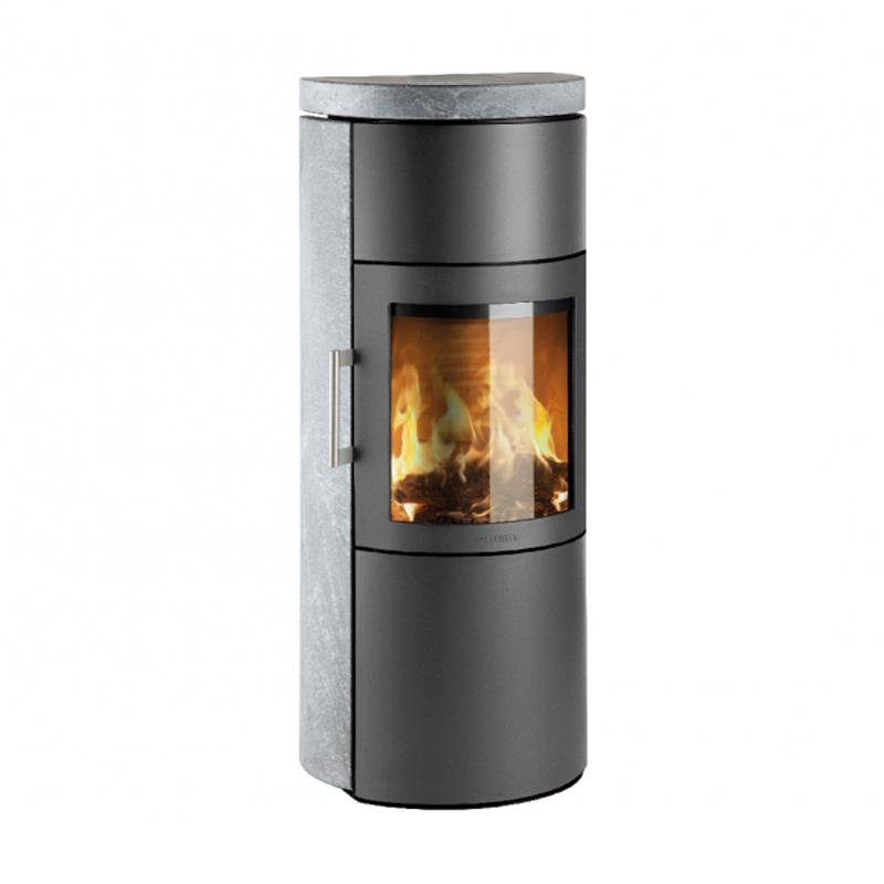 Kaminofen HWAM 3520 Stein SmartControl 4,5 kW - Feuerraumtür: Guss - Korpus: Grau - Verkleidung: Speckstein