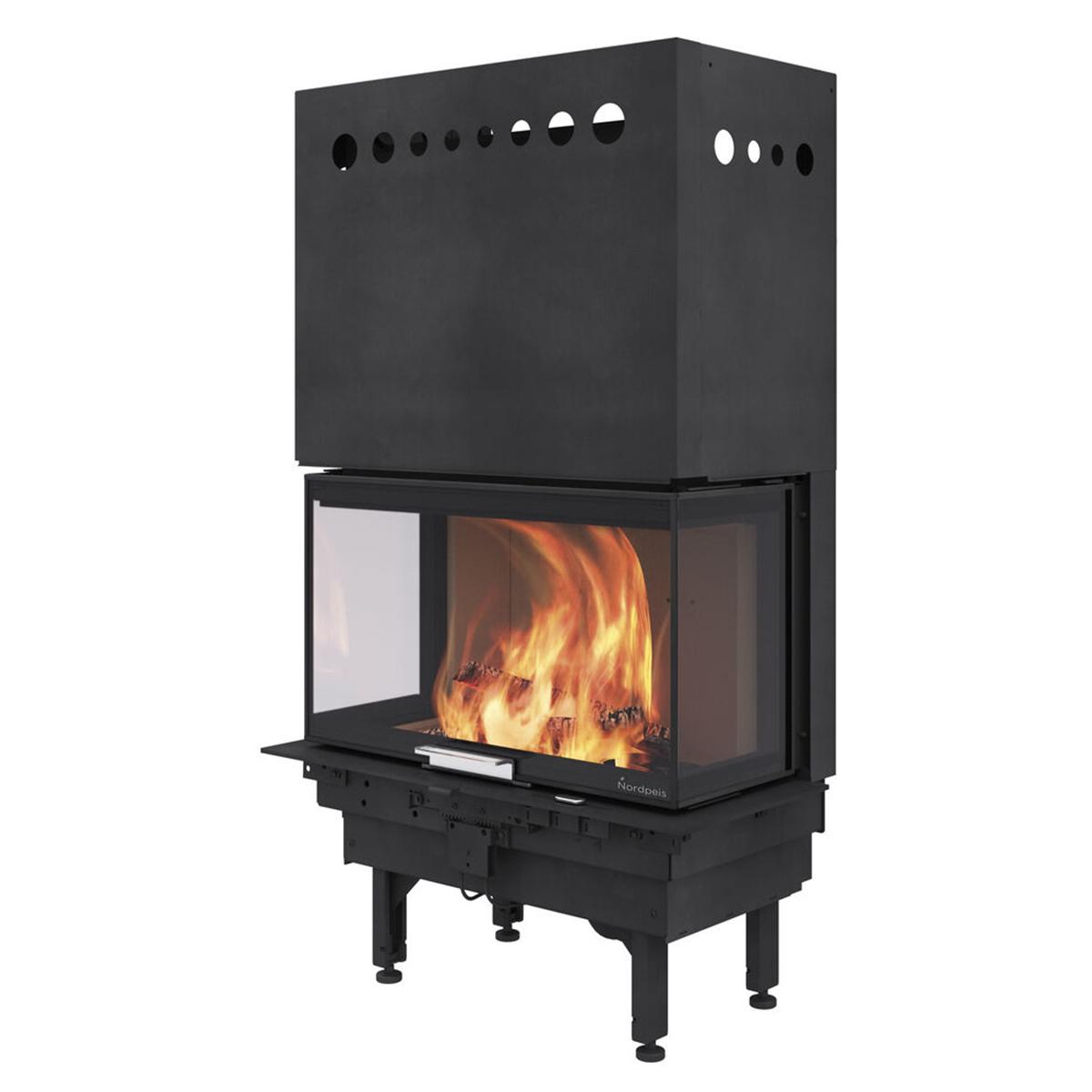 Kamineinsatz Nordpeis Q-34UL 8 kW - Feuerraumauskleidung: Thermotte Hell