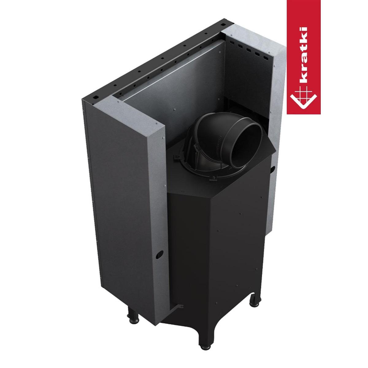 Kamineinsatz Kratki NADIA/10/G mit Schiebetür, 10 kW - Feuerraumauskleidung: weiß - Tür selbstschließend: ja