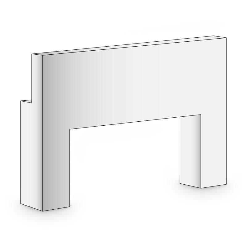 BRULApor Ganzteilsockel mit Ausschnitt, Länge 600 mm