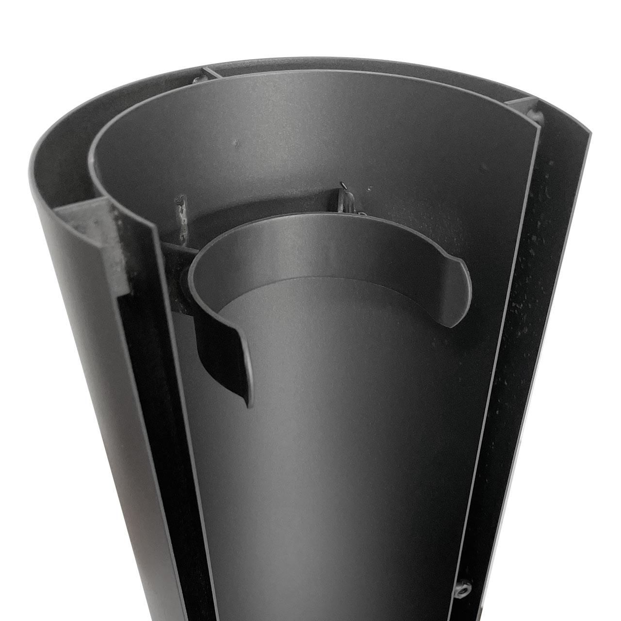 Pelletofenrohr Hitzeschutz doppelt DN 80 mm Länge 460 mm Schwarz
