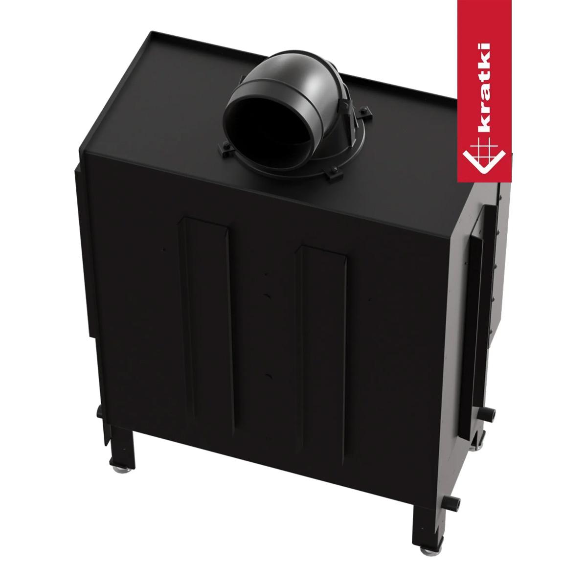 Eck-Kamineinsatz Kratki LUCY/14/NEW 14 kW - Türanschlag: rechts - Feuerraumauskleidung: weiß - Tür selbstschließend: nein