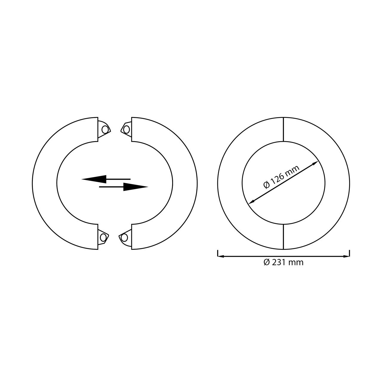 Ofenrohr Rosette 2-teilig DN 120 mm Schwarz