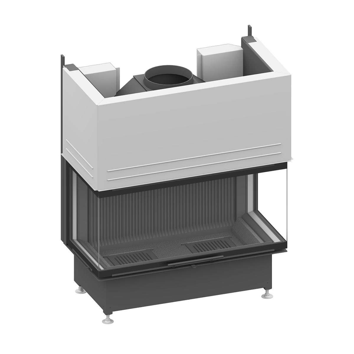 Kamineinsatz Schmid Ekko U 100(45) h mit 15 kW - Türhöhe: 51 cm - Brennraumauskleidung: Guss Anthrazit - modulares Blendrahmensystem: nein