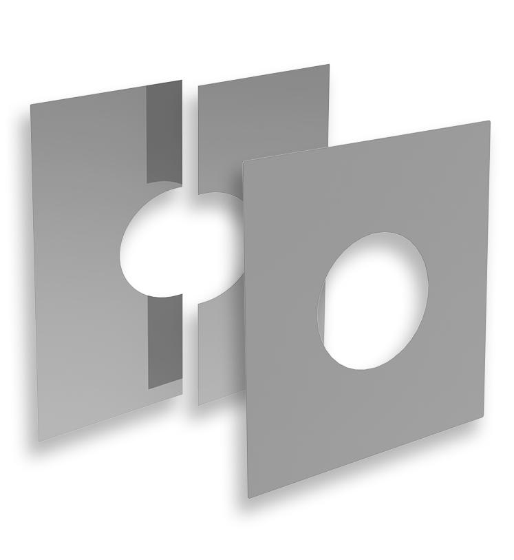 Jeremias DW Wand-/Deckenblende individuell 1-65° - Ausführung: einteilig - für Schornstein-Innendurchmesser: 150mm