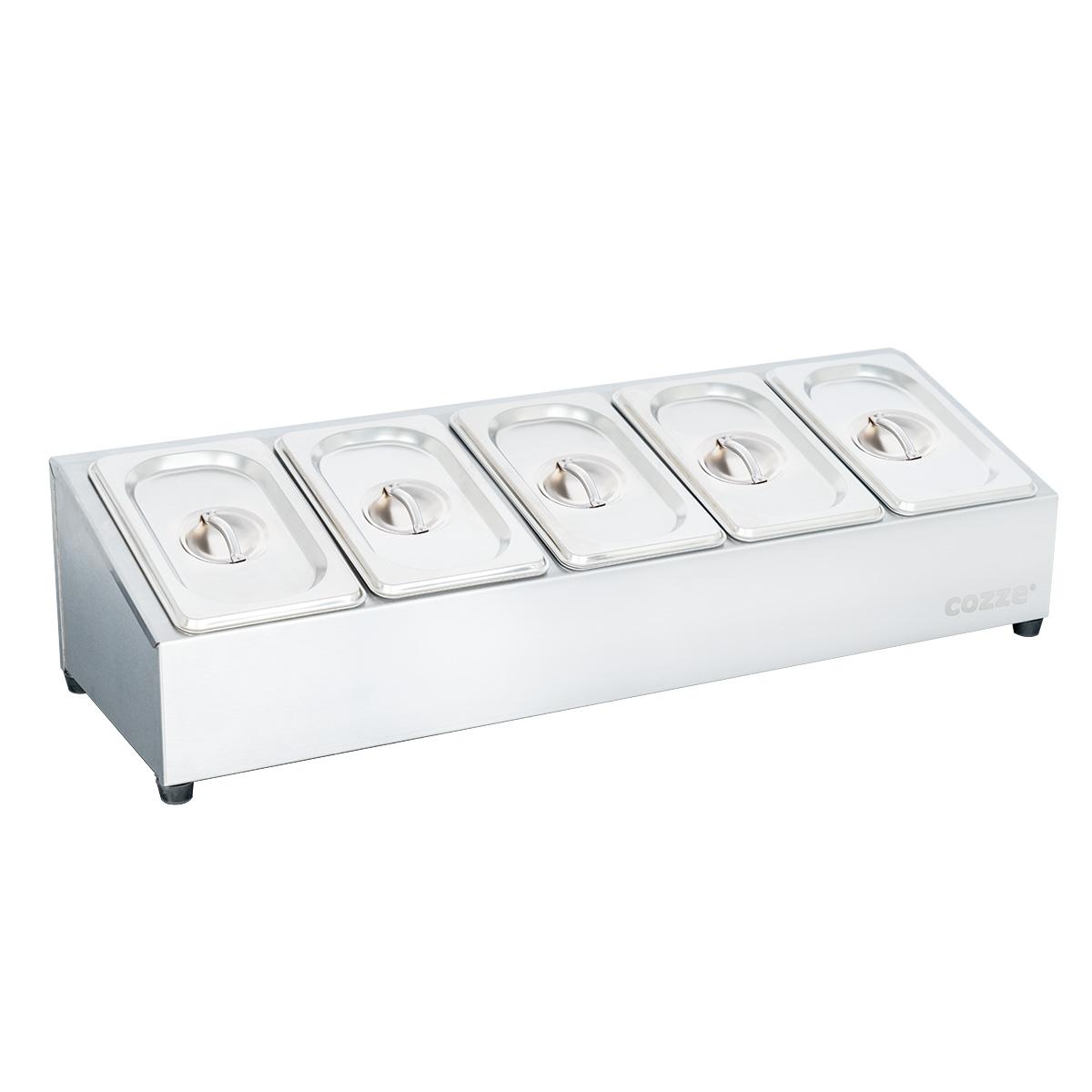 Outdoorküche Cozze Edelstahl Topping-Station mit 5 Behältern inkl. Deckel