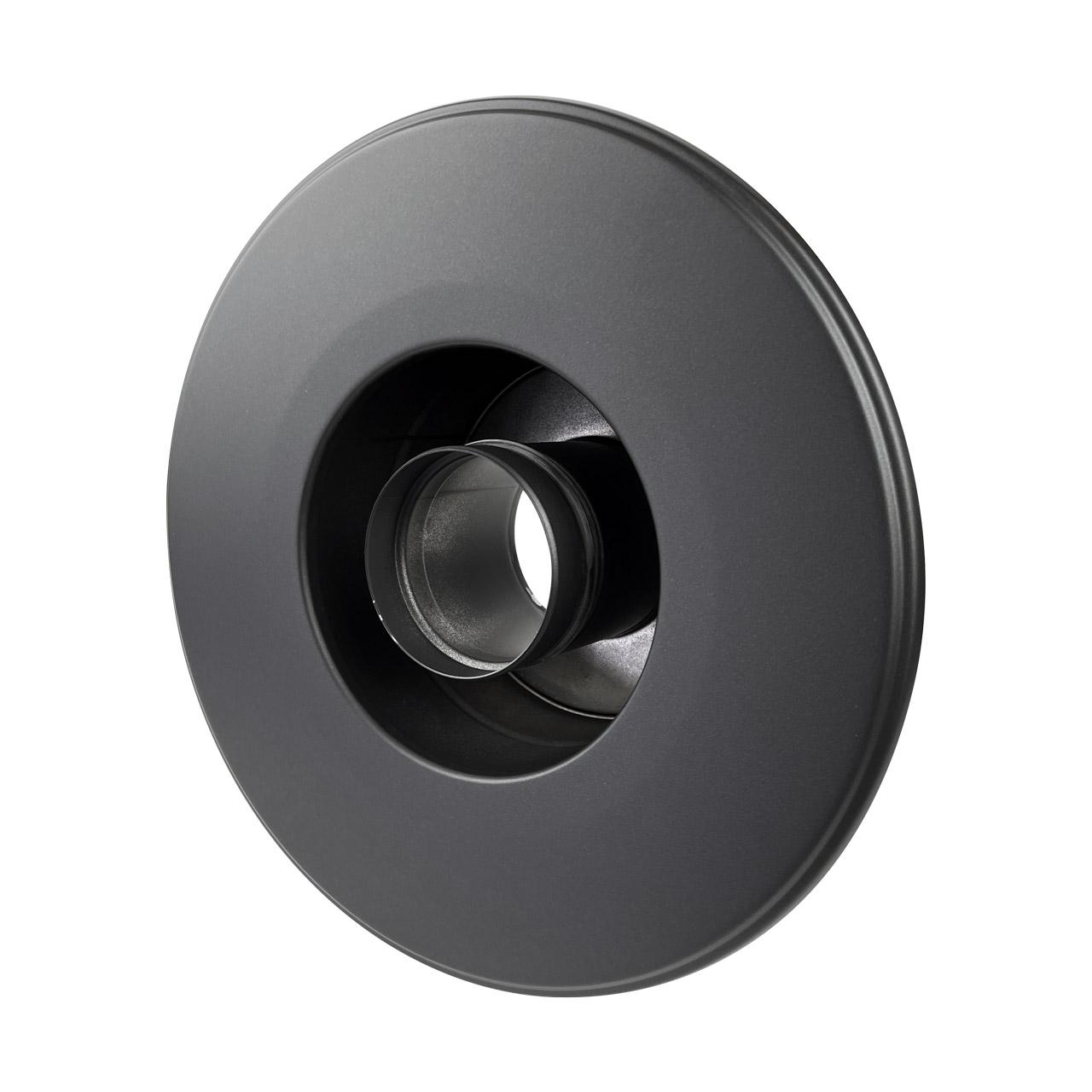 Doppelwandiges Pelletofenrohr Wandfutter mit Rosette DN 80 mm Schwarz