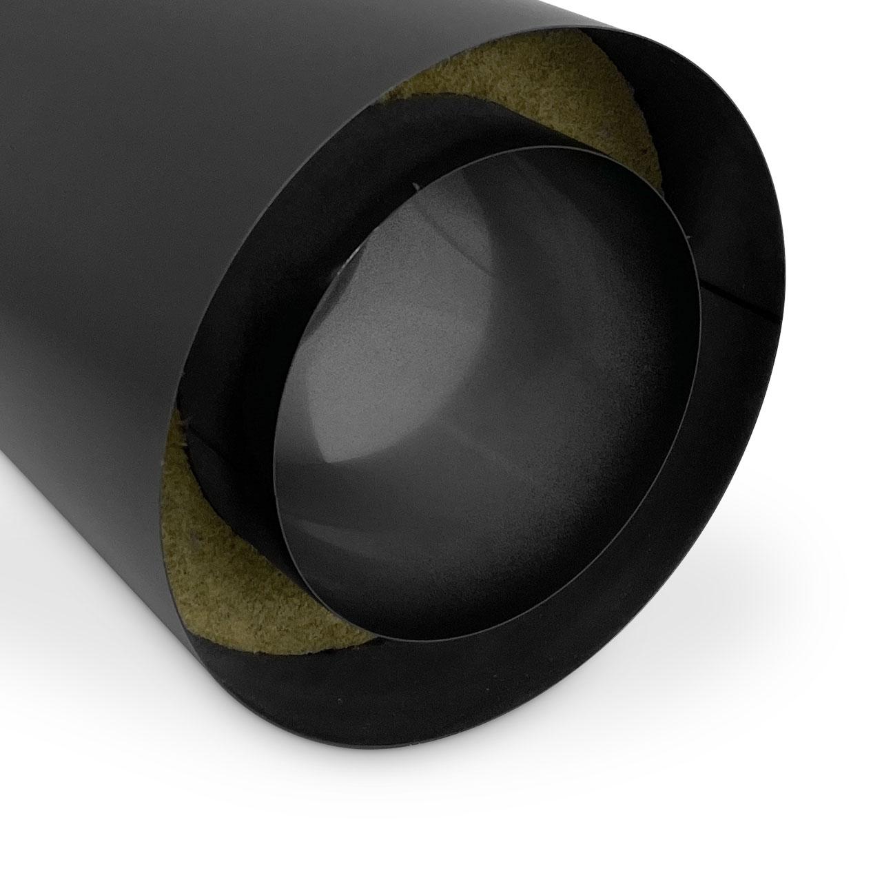 Doppelwandiges Ofenrohr DN 130 mm Länge 500 mm Schwarz