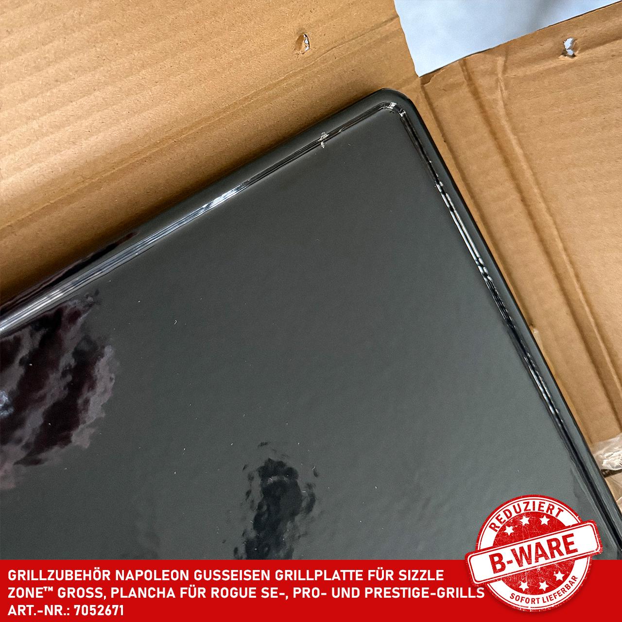 B-Ware - Grillzubehör Napoleon Gusseisen Grillplatte für SIZZLE ZONE Groß, Plancha für Rogue SE-, PRO- und Prestige-Grills
