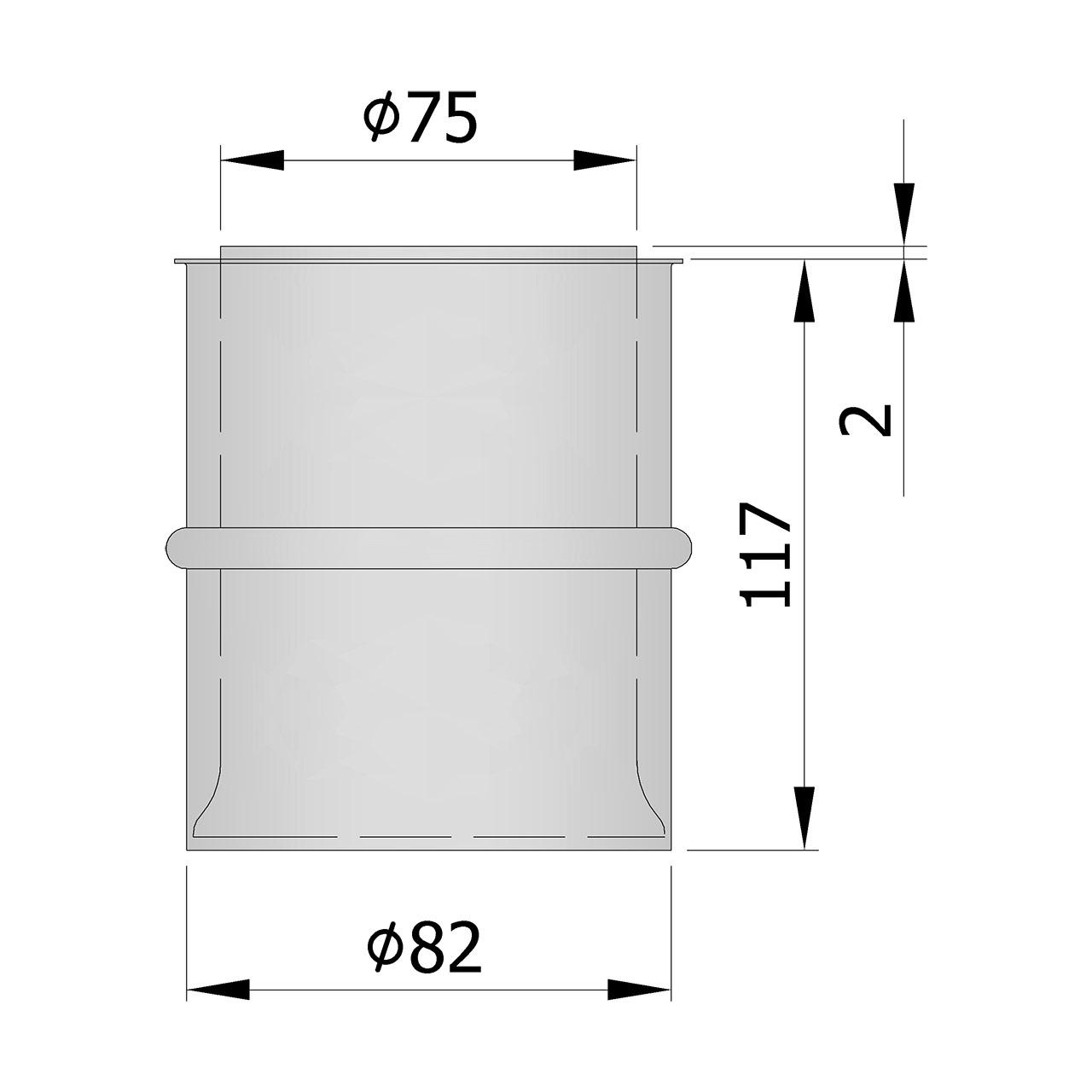 Pelletofenrohr Wandfutter DN 80 mm