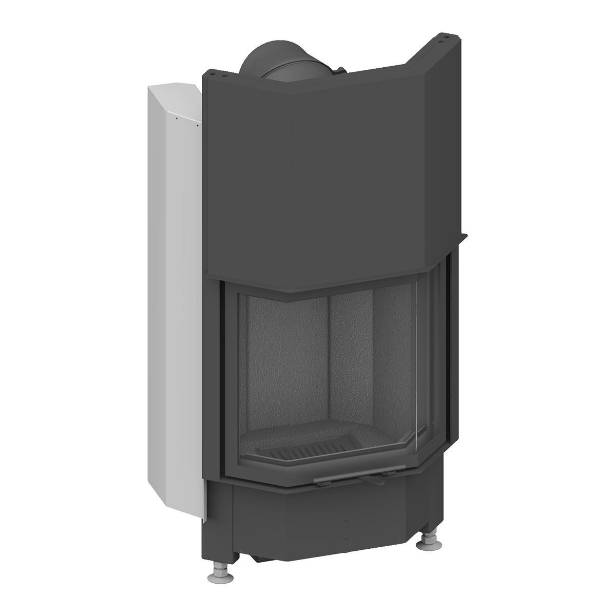 Kamineinsatz Schmid Pano 55 h mit 7 kW - Türhöhe: 51 cm - Brennraumauskleidung: Schamotte Anthrazit