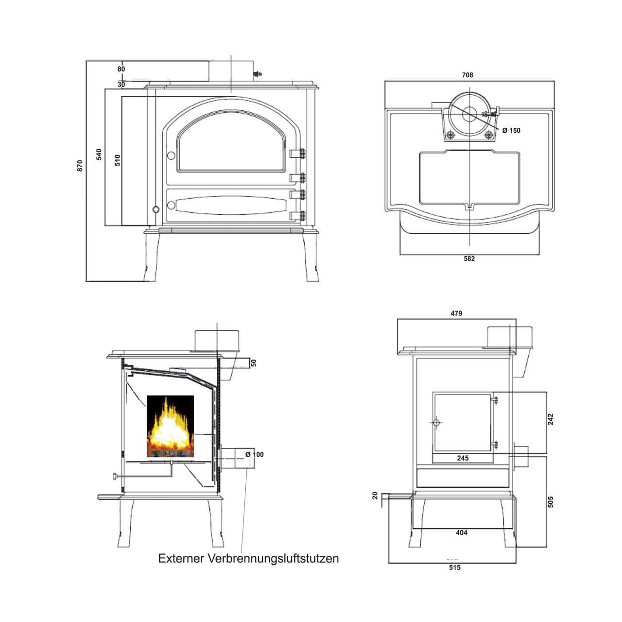 Kaminofen Globe Fire Neptune 7 kW