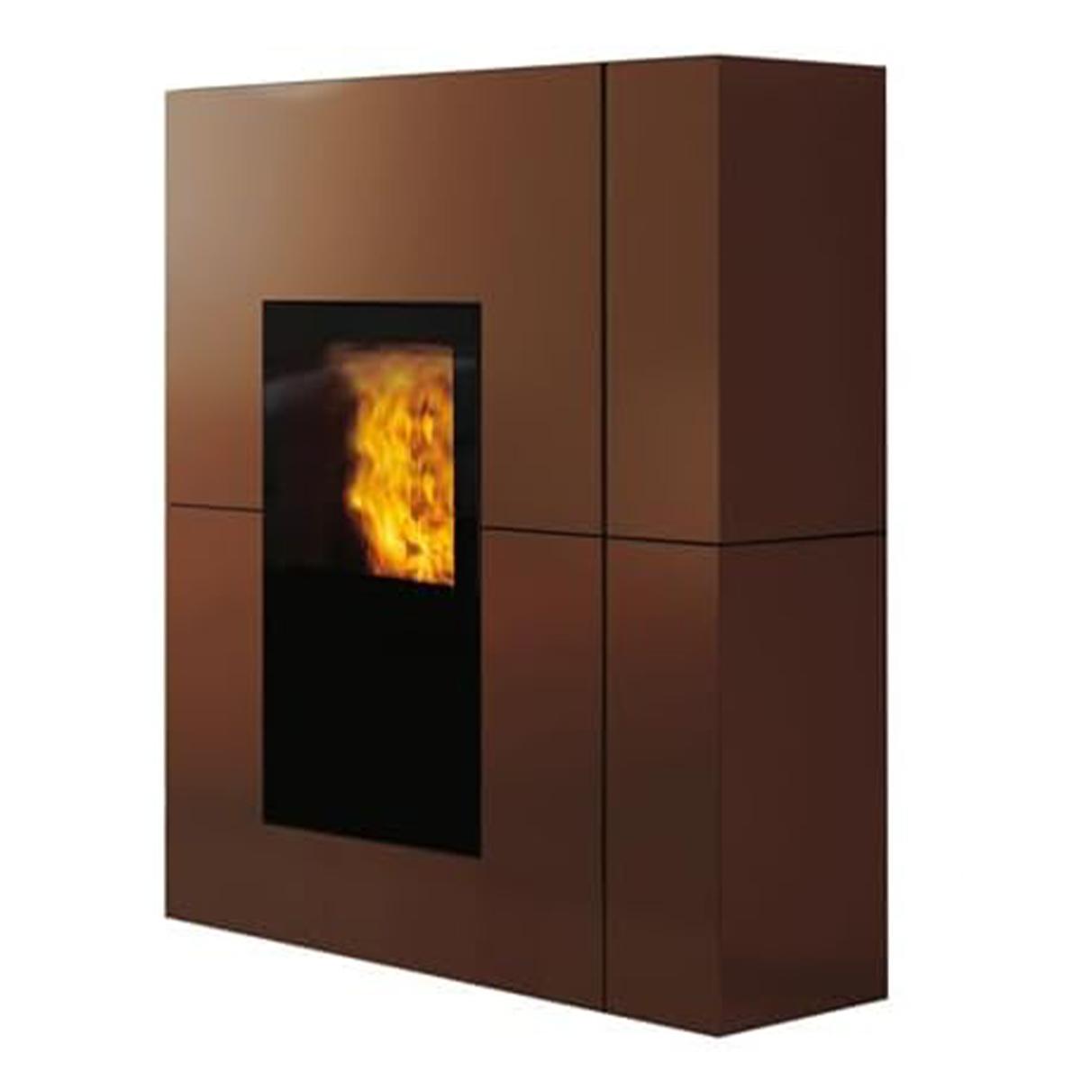 Pelletofen wasserführend Edilkamin Blade2 H 18 Up 19,2 kW - Variante: Stahl Bronze
