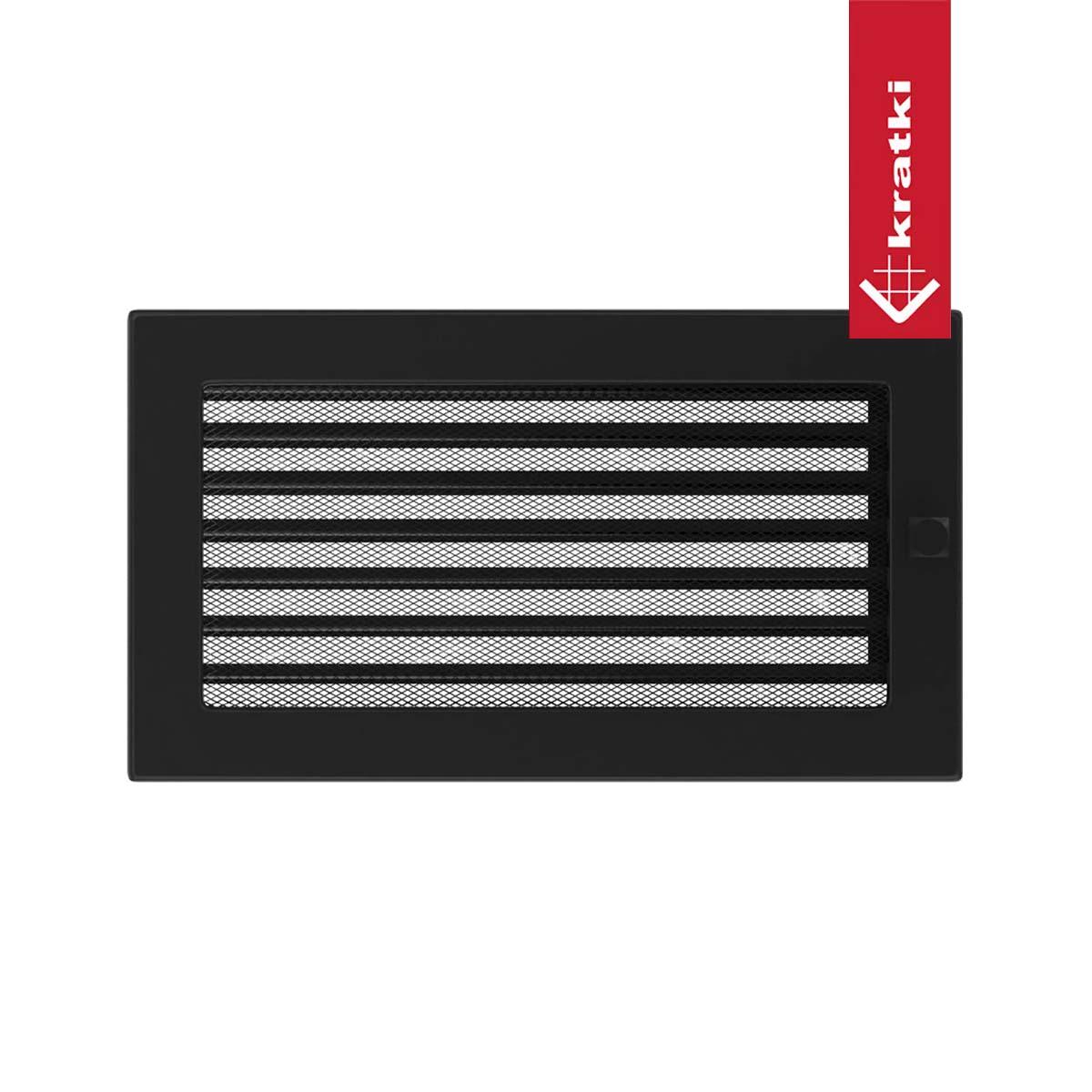 Kratki Warmluftgitter rechteckig - Größe: 17 x 30 cm - Farbe: schwarz