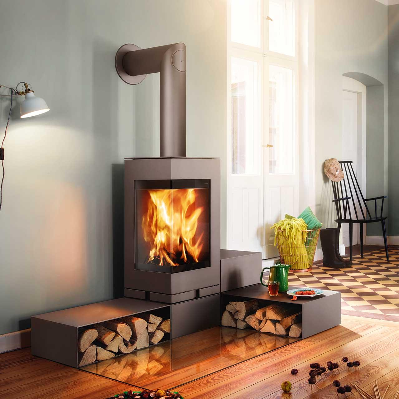 Kaminofen Skantherm Elements 3.0 6,9 kW - Ausführung: RLA, Drehbar, Türanschlag links