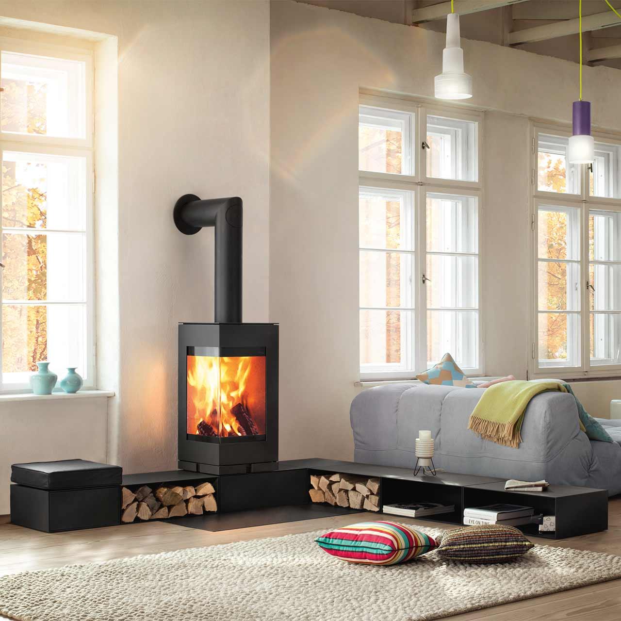 Kaminofen Skantherm Elements 3.0 6,9 kW - Ausführung: RLA, Drehbar, Türanschlag links