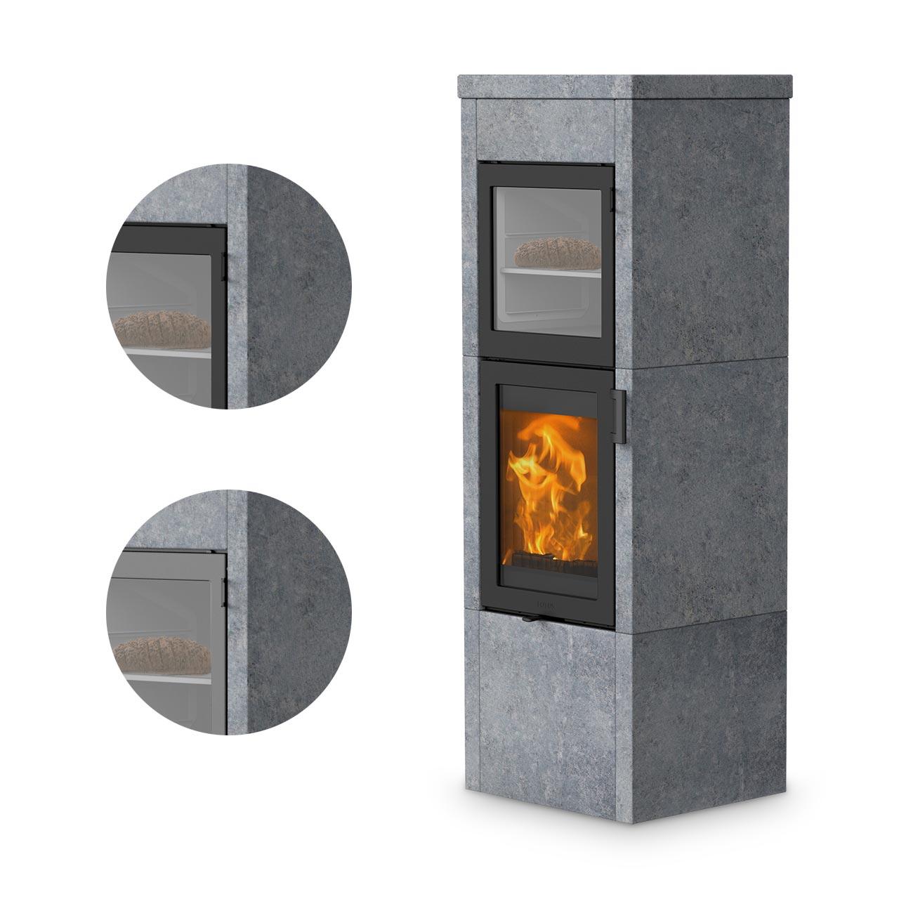 Kaminofen Lotus QM40 Speckstein Warmhaltefach 5,7 kW