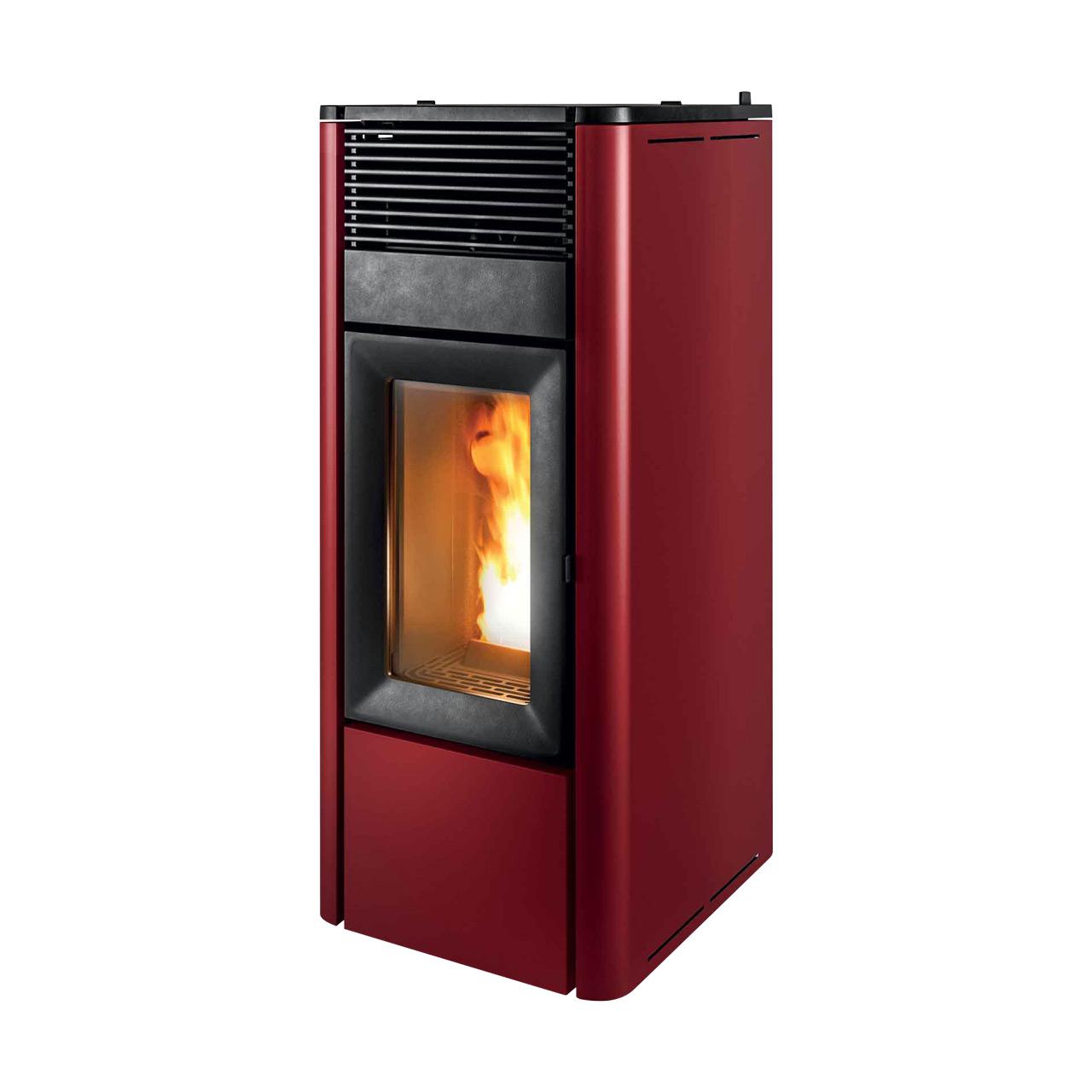 Pelletofen MCZ Teia Comfort Air Smartclean 10 R, 10 kW kanalisierbar - Ausführung: 304 Bordeaux metal