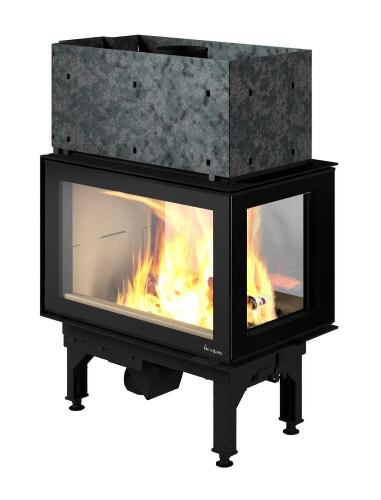 Kamineinsatz Nordpeis N-29P 10,5 kW - Feuerraumauskleidung: Thermotte Hell