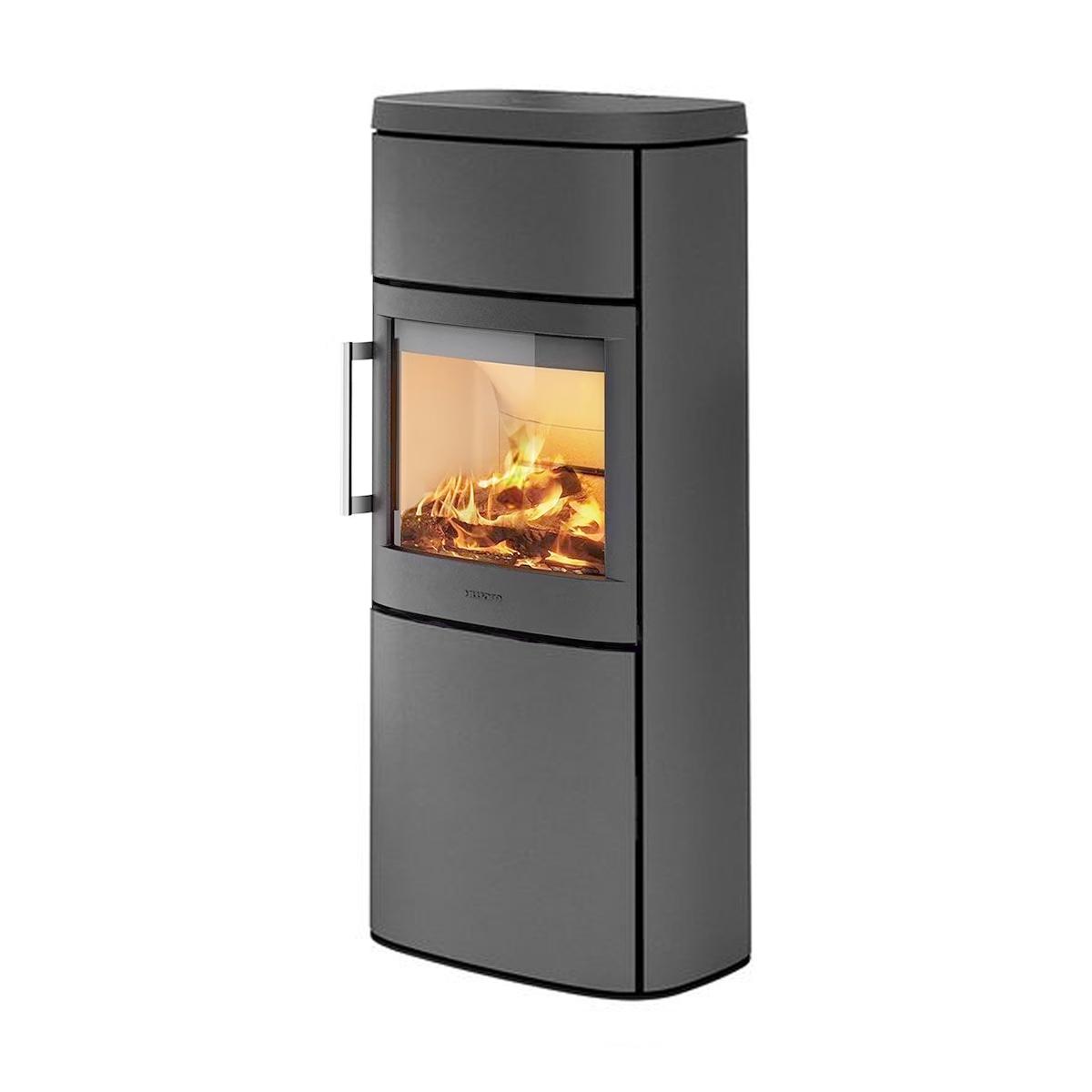 Kaminofen HWAM 4660 Stahl 8 kW SmartControl - Brennraumtür: Guss - Korpus: Grau