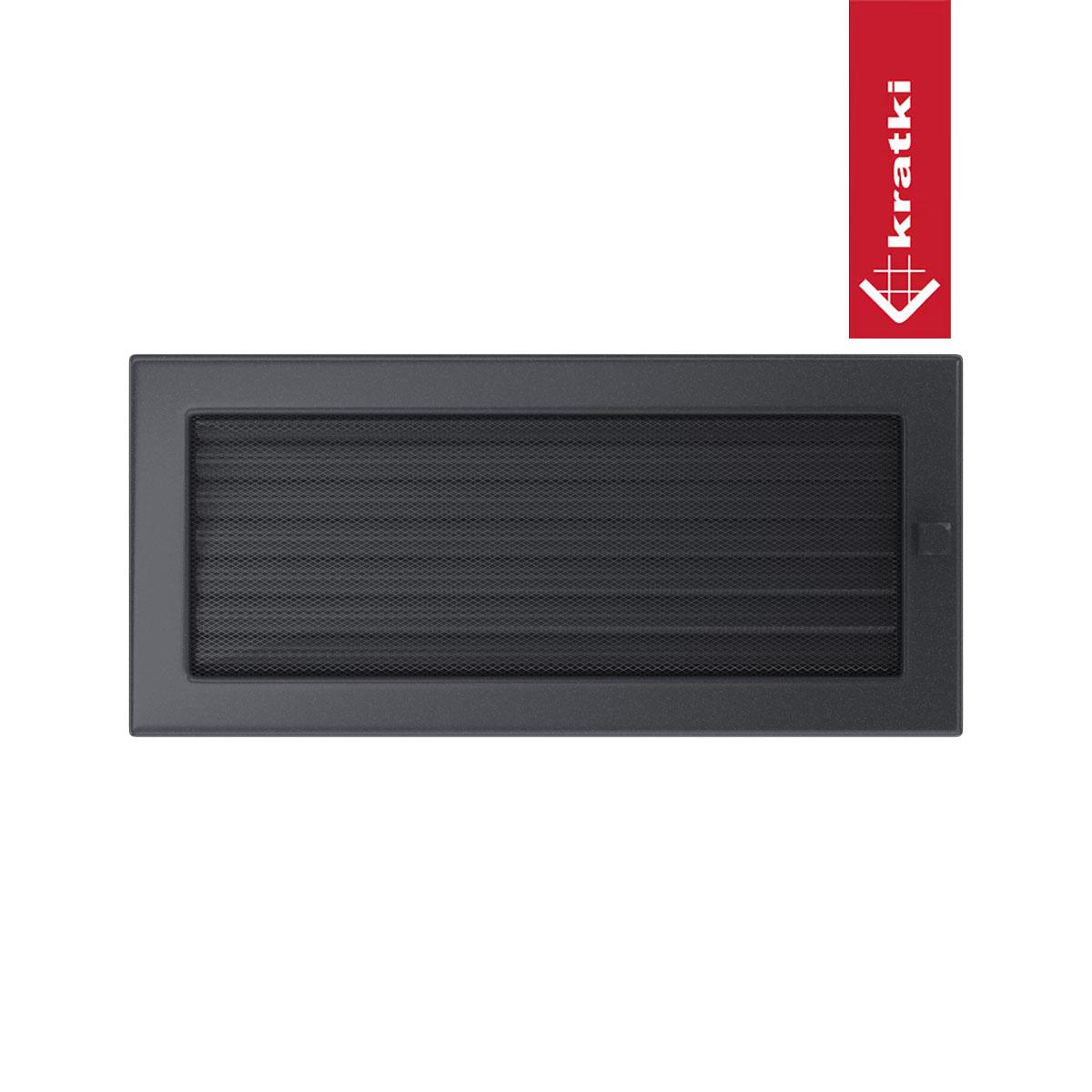 Kratki Warmluftgitter rechteckig - Größe: 17 x 37 cm - Farbe: graphit