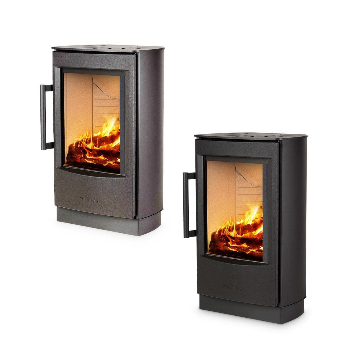 Kaminofen Wiking Miro 2 mit Sockel 4,9 kW - Korpus: Grau - Rauchabgang: Oben