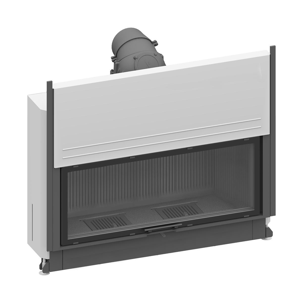 Kamineinsatz Schmid Lina 120 h mit 10 kW - Türhöhe: 51 cm - Brennraumauskleidung: Guss Anthrazit - modulares Blendrahmensystem: nein