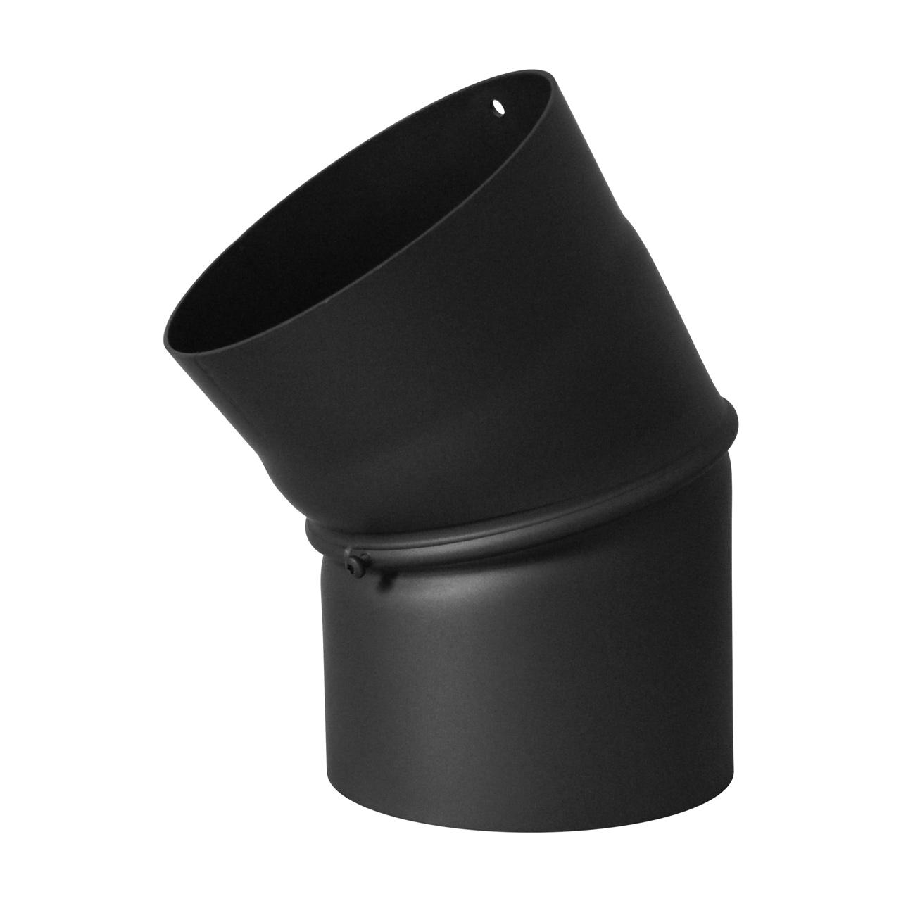Ofenrohr Bogen DN 150 mm 0-45 Grad mit Tür Schwarz