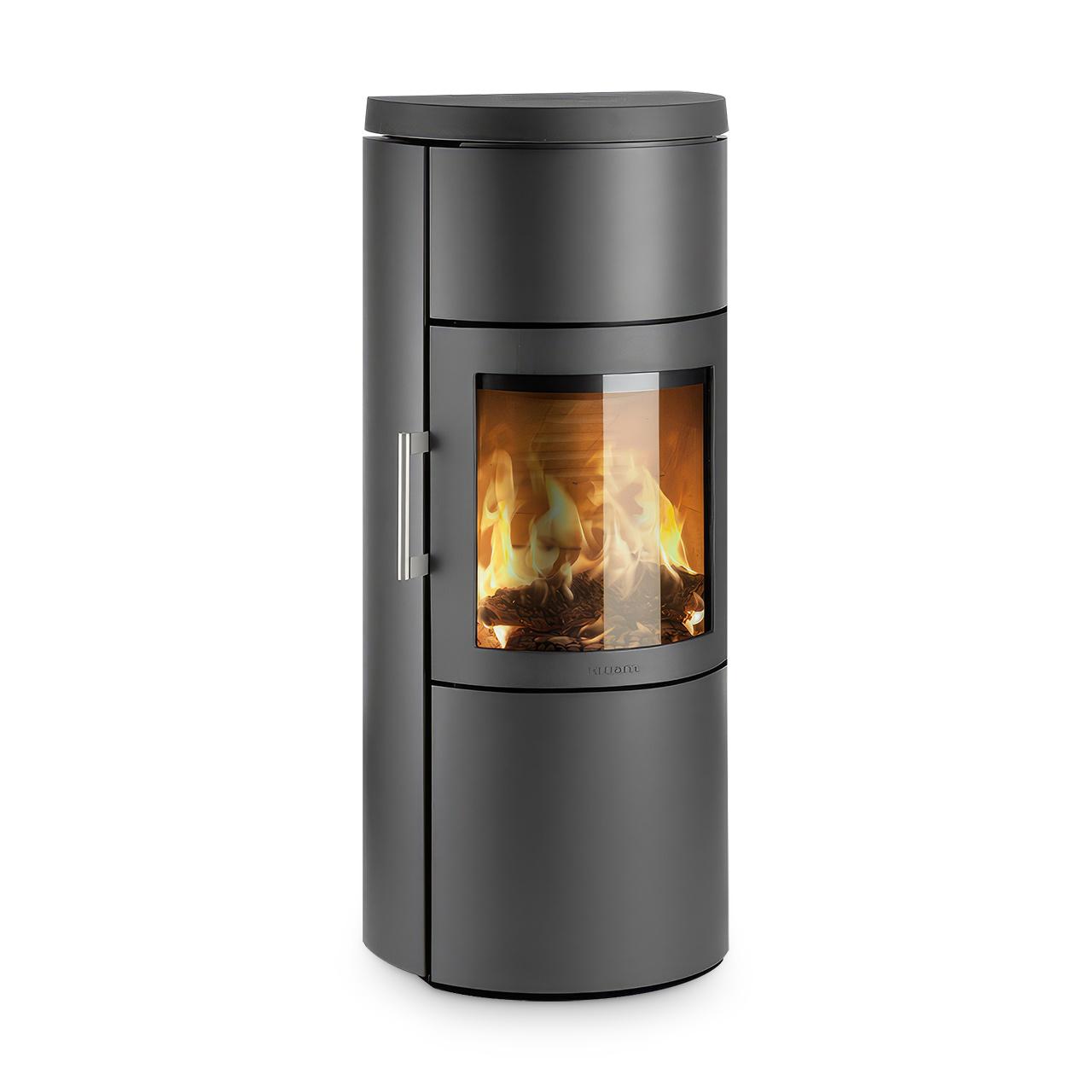 Kaminofen HWAM 3520 Stahl Autopilot 4,5 kW - Ausführung: 3520c, Korpus Grau, Rauchabgang Oben Ø 150 mm
