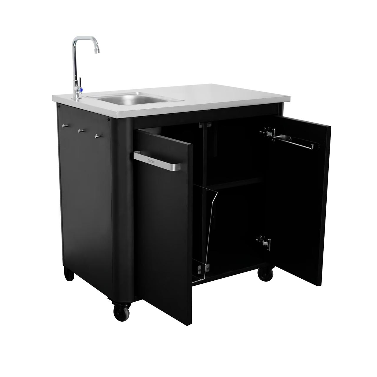 Cozze Outdoorküche Bundle mit Spülenschrank 90 cm & Schrankmodul 120 cm mit Edelstahlplatte