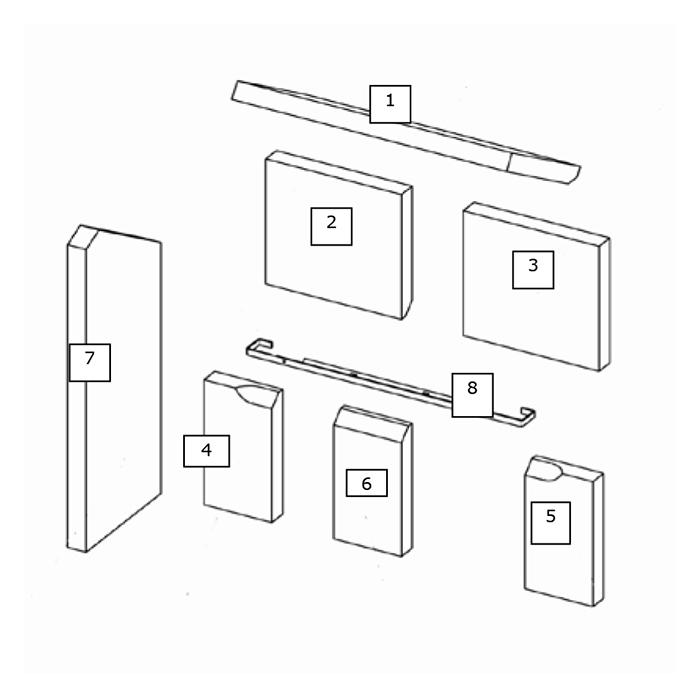 Feuerraumauskleidung Rückwandstein Unten Links Wamsler Kaminofen (116926)
