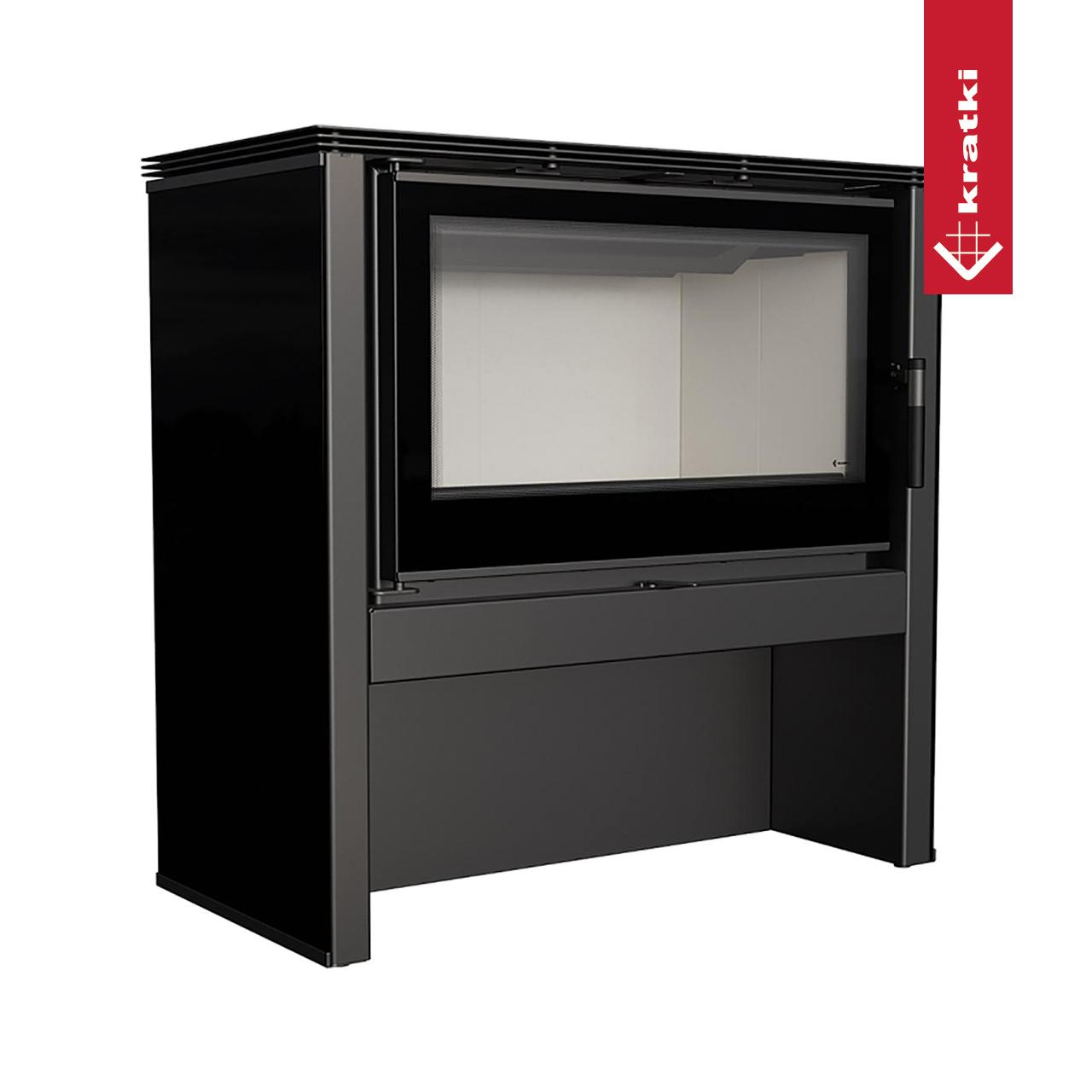 Kaminofen Kratki JUNO/12, 12 kW - Seitenverkleidung: Schwarz