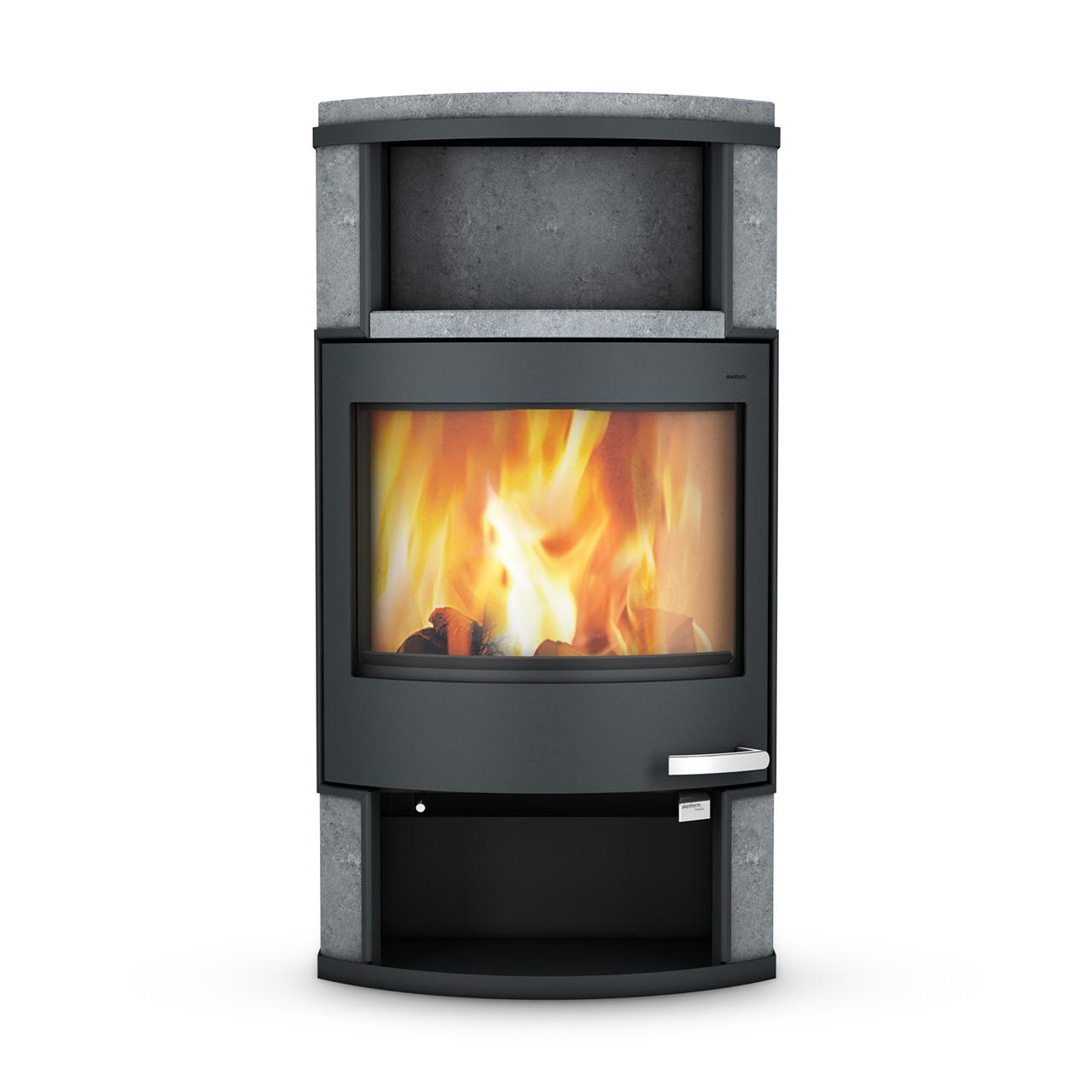 Kaminofen Skantherm Ator Speckstein 7 kW - Ausführung: Ator Speckstein Korpus Schwarz