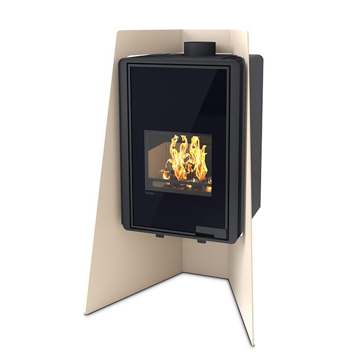 Kaminofen HS Flamingo Deluxe Island 9 kW - Farbe: Rot
