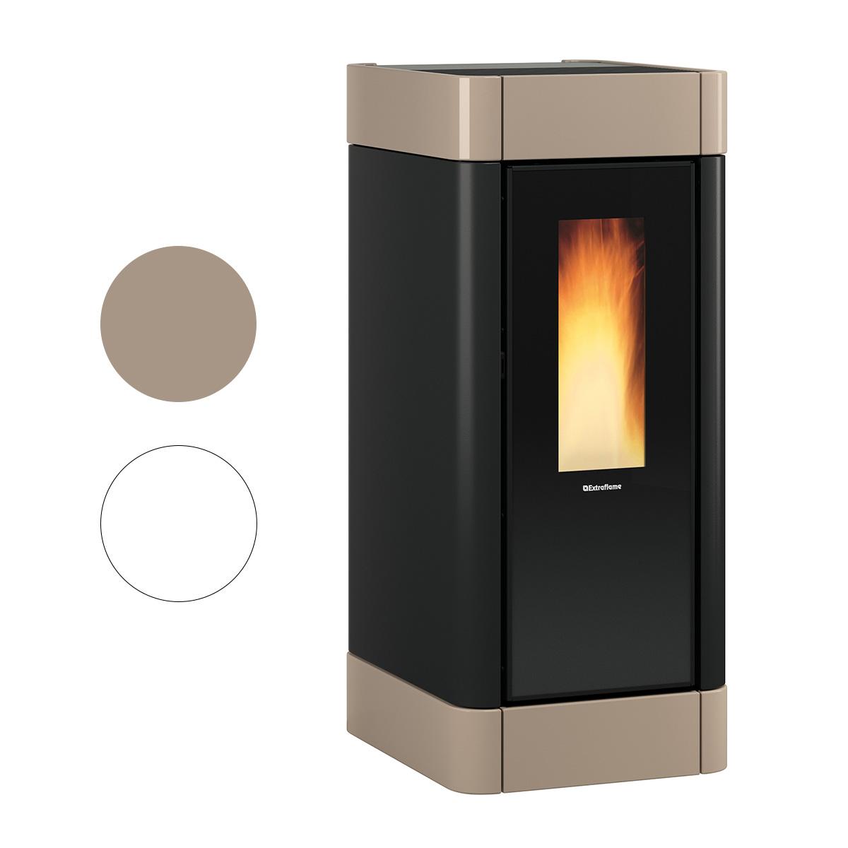 Pelletofen Extraflame Evolution Line Sinfony mit 11 kW - Verkleidung: taupe glänzed