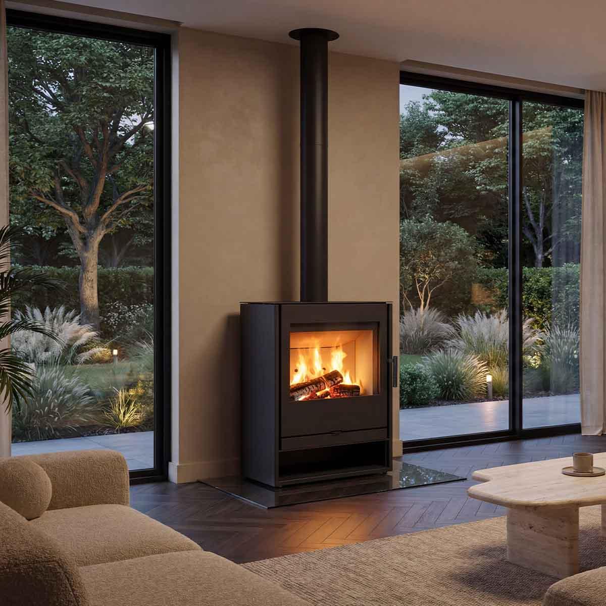 Kaminofen ILDNord Blisar mit 8 kW -  Holzfach: offen