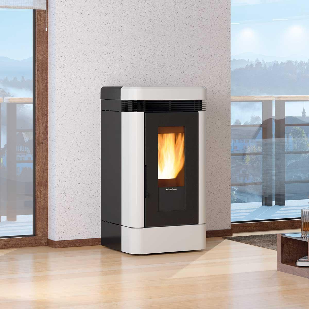 Pelletofen Extraflame Lucia.16 mit 12 kW - Verkleidung: weiß