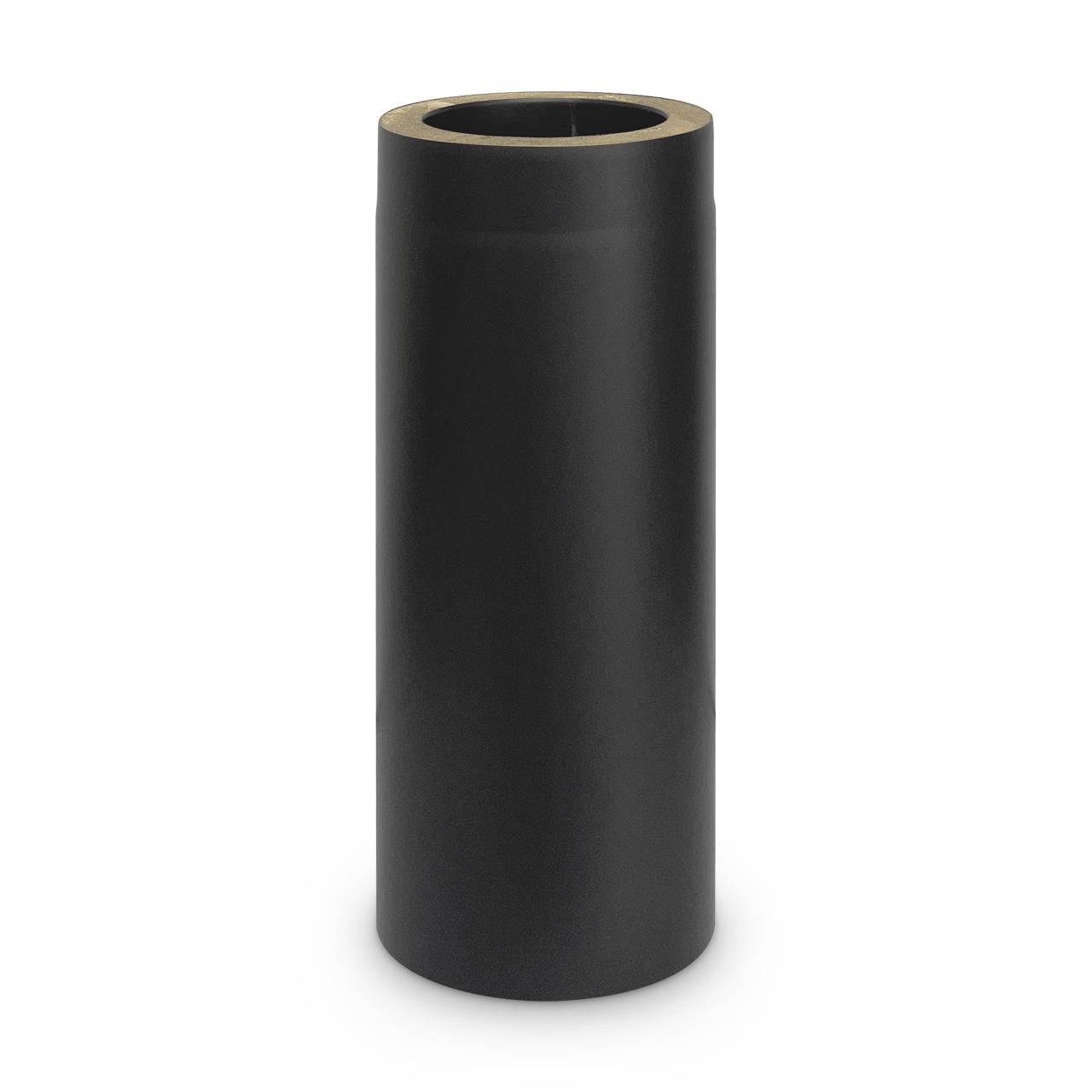 Doppelwandiges Ofenrohr DN 130 mm Länge 500 mm Schwarz