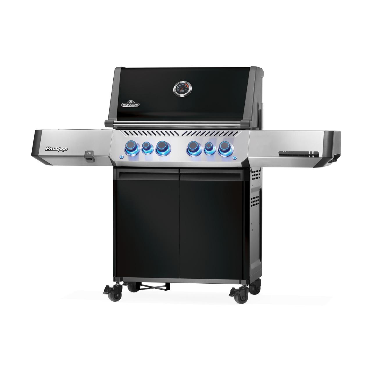 Gasgrill Napoleon Prestige 500 RSIB Schwarz mit SIZZLE ZONE und Edelstahl-Heckbrenner (2026) inkl. 2 Unterschränke