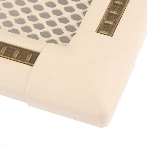 Warmluftgitter 20x20cm Kamin Lüftungsgitter Ofen Gitter Elfenbein Gold