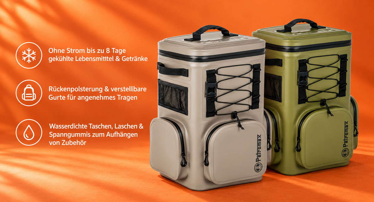 KI generiertes Titelbild, Petromax Kühlrucksack 17 Liter KI generiertes Titelbild, Petromax Kühlrucksack 17 Liter