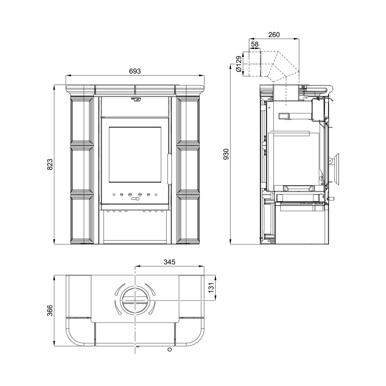 Kaminofen Haas und Sohn Tirol 6 kW 343.15-C - Keramikfarbe: Grün