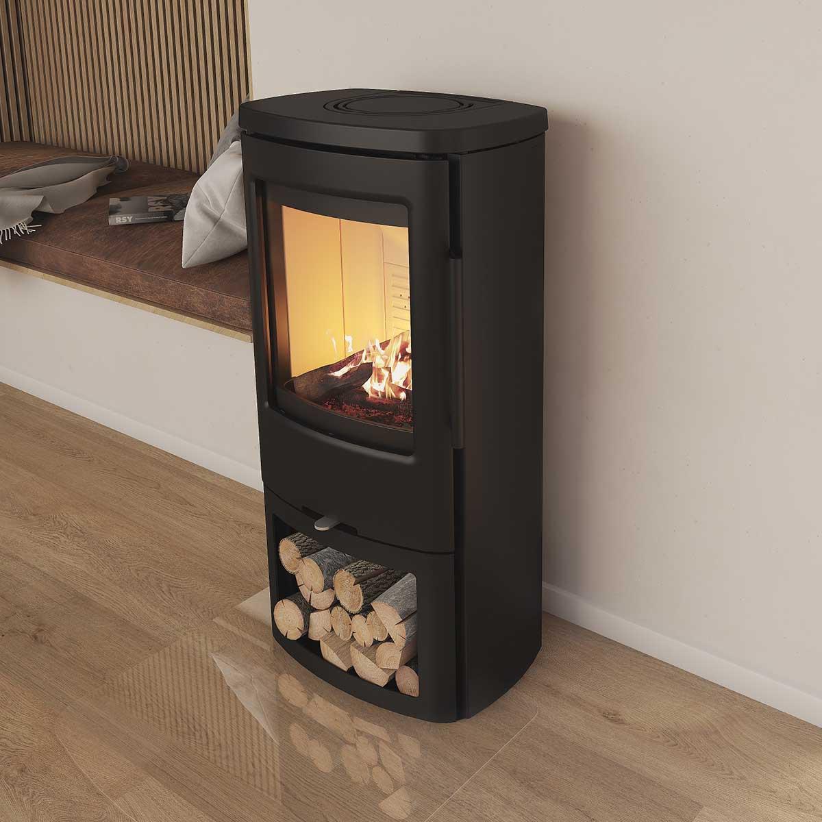 Kaminofen Termatech TT44 4,8 kW - Ausführung: T44, Stahl schwarz, OHNE Seitenglas
