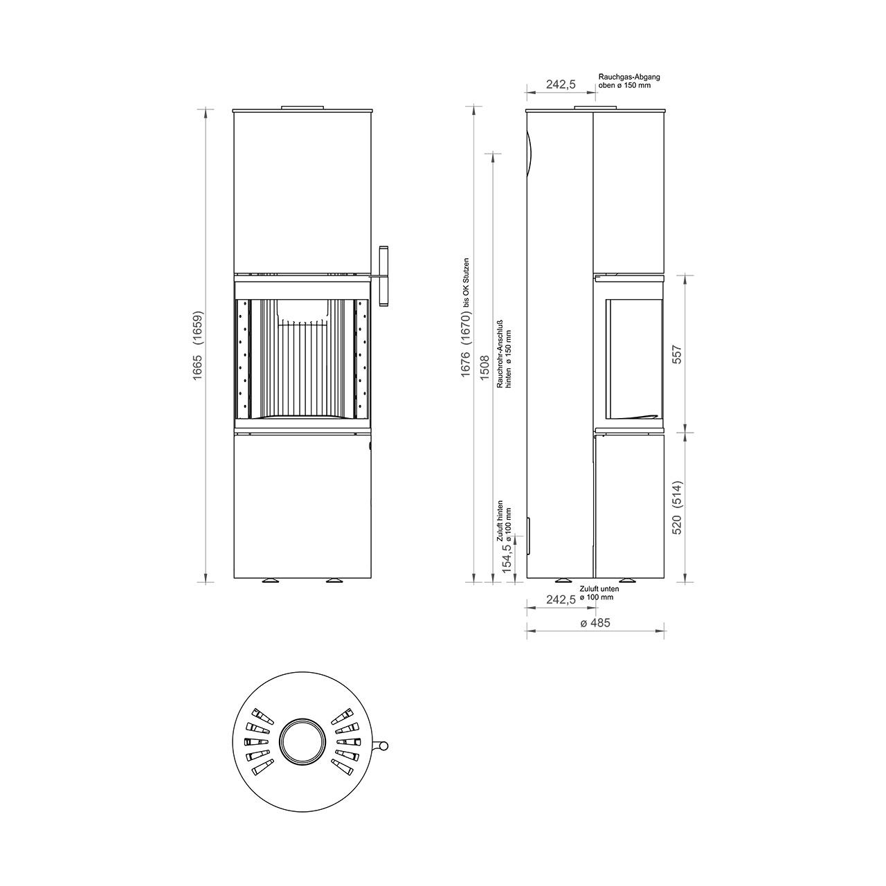 Kaminofen Cera Design Volare mit 6 kW - Ausführung: Grau