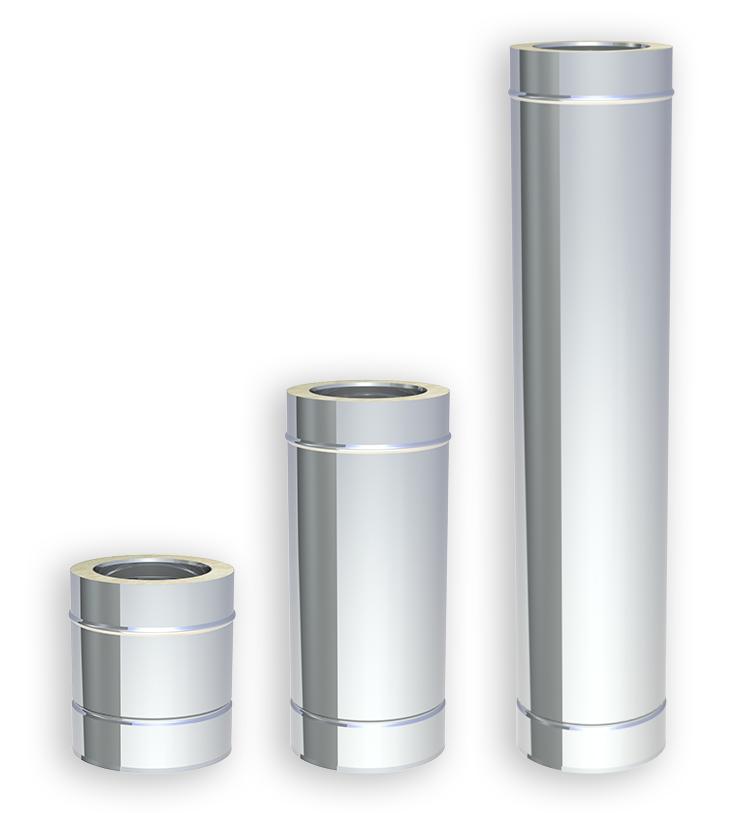 Jeremias DW-FU Längenelement - Länge: 1000mm - für Schornstein-Innendurchmesser: 80mm