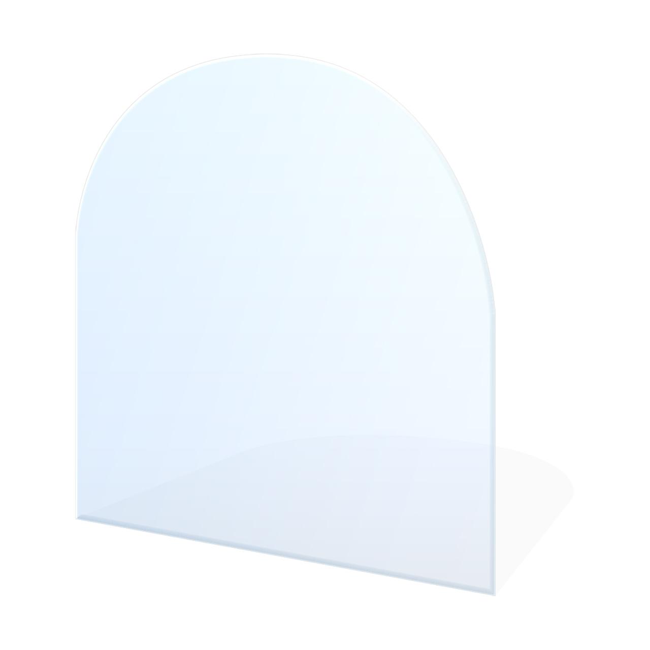 Glasplatte Kamin AA-Kaminwelt Rundbogen 1300x1200 mm, Stärke 8 mm