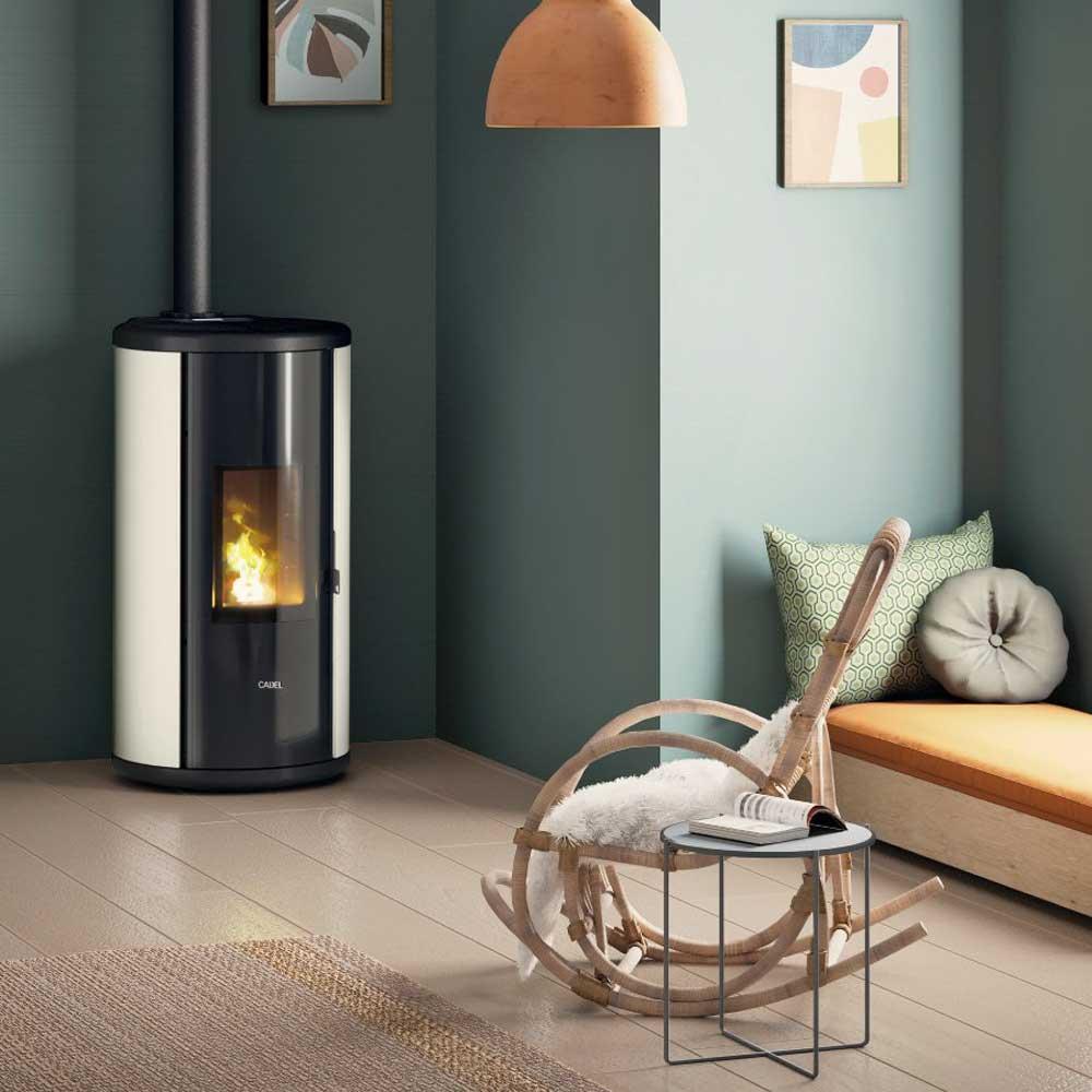 Pelletofen Cadel Sound 5 Up-Twin 5,5 kW - Ausführung: Titanium