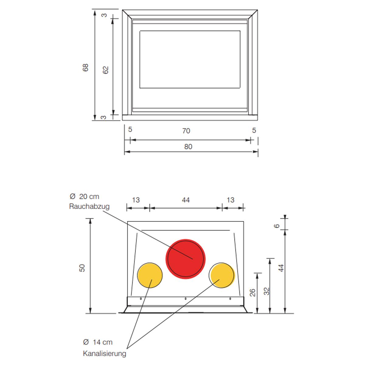 Kamineinsatz Edilkamin Firebox Luce Plus 62 - Ausführung: Firebox Luce Plus 62 V mit Gebläse