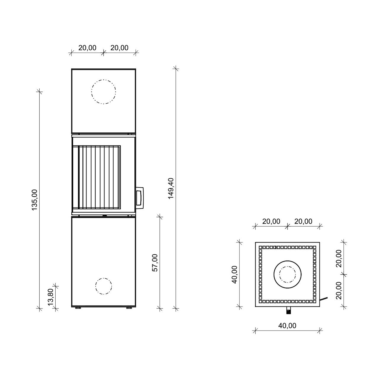 Kaminofen Neocube S10 Black & White Edition 5,4 kW - Ausführung: Arctic White satin