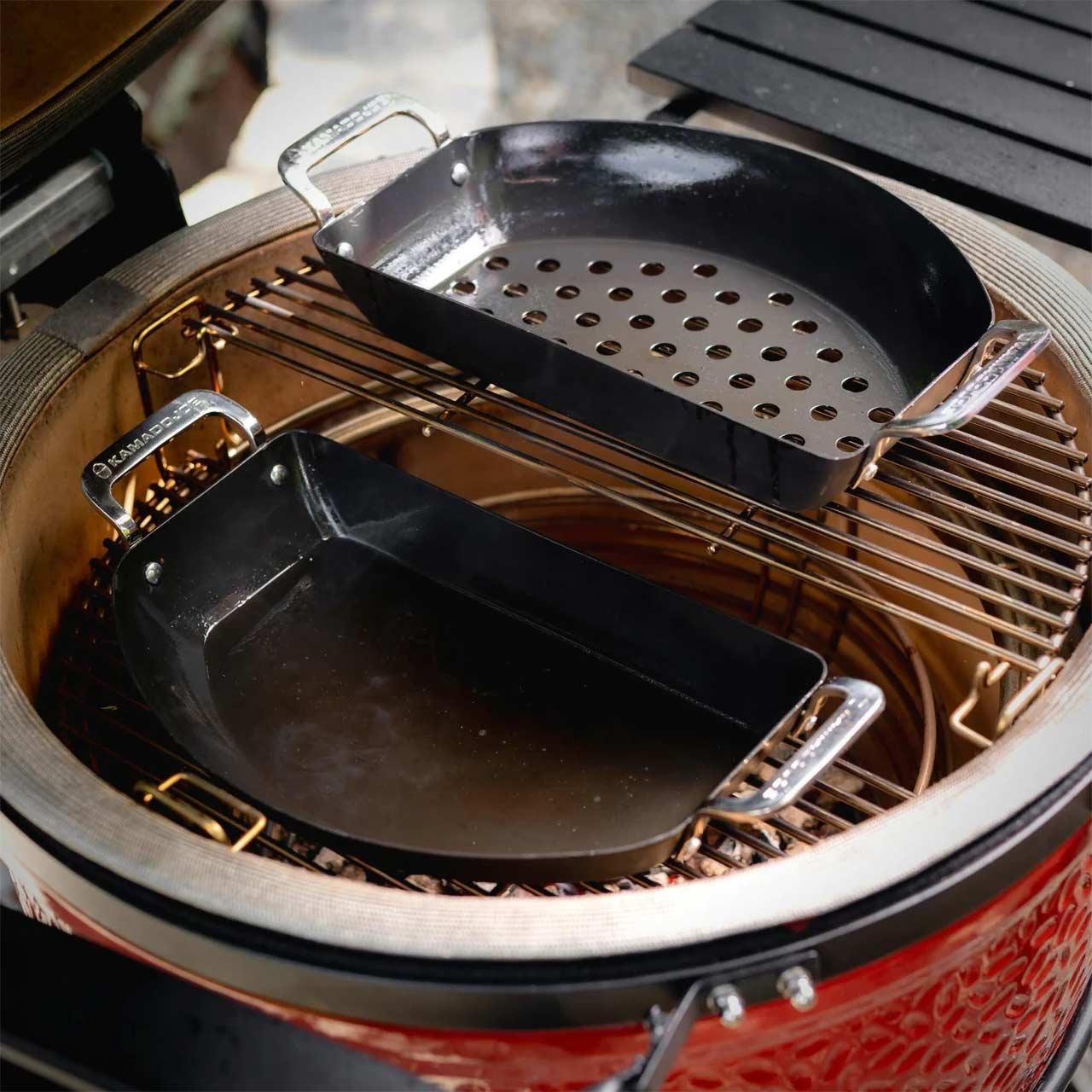 Grillzubehör Kamado Joe Karbon Steel Wok Grillpfannen-Set in Halbmondform
